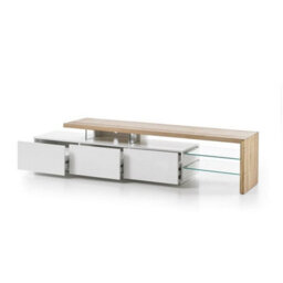 Furniture in Fashion Alanis Wooden Tv Stand With Storage In Knotty Oak And Matt White - thumbnail 3