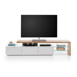 Furniture in Fashion Alanis Wooden Tv Stand With Storage In Knotty Oak And Matt White - thumbnail 5