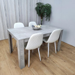 Kosy Koala Wooden Rectangle Dining Table Set With 4 White Gem Pattern Chairs Dining Room Furniture - thumbnail 7