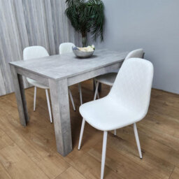 Kosy Koala Wooden Rectangle Dining Table Set With 4 White Gem Pattern Chairs Dining Room Furniture - thumbnail 8