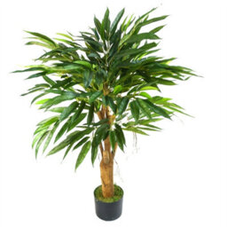 Leaf Artificial 100Cm Realistic Artificial Tree Longifolia Ficus Natural Trunk - thumbnail 5