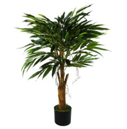 Leaf Artificial 100Cm Realistic Artificial Tree Longifolia Ficus Natural Trunk - thumbnail 1