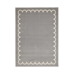 Melrose Colorama Frill Border Grey Indoor Large Area Rug 160X230Cm - thumbnail 4