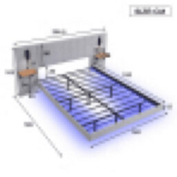 Matteo Grey Velvet Double Bed Frame 4Ft6 With Integrated Usb Charging & Led Headboard Lights - thumbnail 5