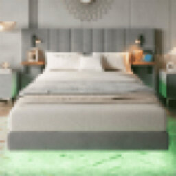 Matteo Grey Velvet Double Bed Frame 4Ft6 With Integrated Usb Charging & Led Headboard Lights - thumbnail 3