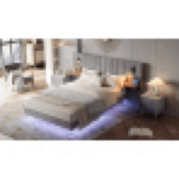 Matteo Grey Velvet Double Bed Frame 4Ft6 With Integrated Usb Charging & Led Headboard Lights - thumbnail 2