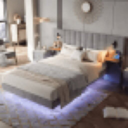 Matteo Grey Velvet Double Bed Frame 4Ft6 With Integrated Usb Charging & Led Headboard Lights - thumbnail 6