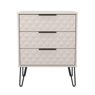 Anzio Matt Kashmir 3 Drawer Chest (H)737mm (W)575mm (D)395mm - image 1