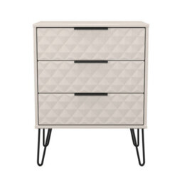 Anzio Matt Kashmir 3 Drawer Chest (H)737mm (W)575mm (D)395mm - thumbnail 1