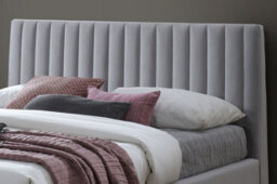 Save On Goods UK 5Ft King Size Light Grey Soft Velvet Fabric Upholstered Bed Frame Bedstead. - thumbnail 3