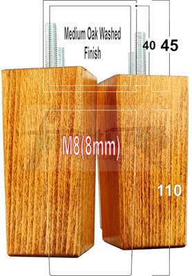L&F 4X Replacement Furniture Legs Solid Wood 110mm High Sofas Chairs Settee Cabinets Legs M8 Tsp2055 - image 1
