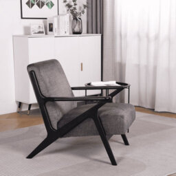 Home Source Cavera Deep Seat Black Fabric Upholstered Modern Accent Armchair - thumbnail 3