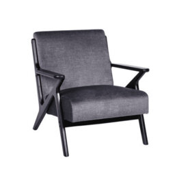 Home Source Cavera Deep Seat Black Fabric Upholstered Modern Accent Armchair - thumbnail 6