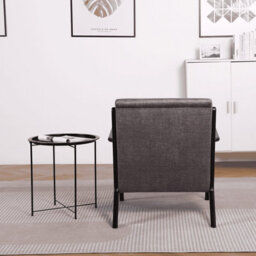 Home Source Cavera Deep Seat Black Fabric Upholstered Modern Accent Armchair - thumbnail 5