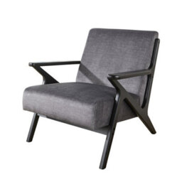 Home Source Cavera Deep Seat Black Fabric Upholstered Modern Accent Armchair - thumbnail 7