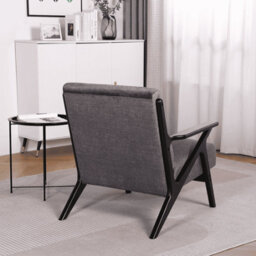 Home Source Cavera Deep Seat Black Fabric Upholstered Modern Accent Armchair - thumbnail 4