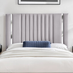 UKBEDFURNITURE Valencia Silver Plush Valvet Upholstered Bed Frame Only - Slatted Base - 48 Inch Headboard - thumbnail 2