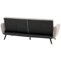 Beliani Sofa Bed 3 Seater Vimmerby Fabric Light Brown - thumbnail 7