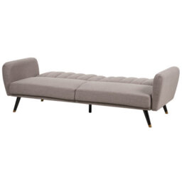 Beliani Sofa Bed 3 Seater Vimmerby Fabric Light Brown - thumbnail 6