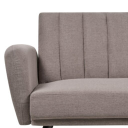Beliani Sofa Bed 3 Seater Vimmerby Fabric Light Brown - thumbnail 8