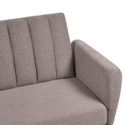 Beliani Sofa Bed 3 Seater Vimmerby Fabric Light Brown - thumbnail 9