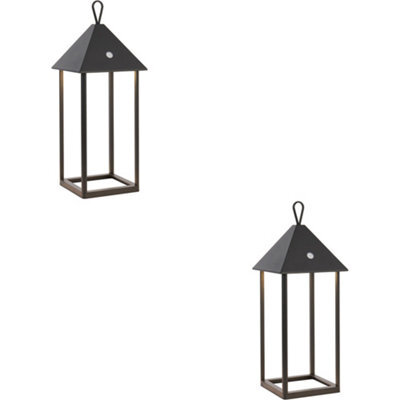 Loops 2 Pack Matt Black Dimmable Table Lamp - Usb Chargeable Led Light - Modern Large Ip44 Outdoor Hanging - image 1