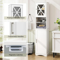 170Cm Tall Bathroom Cabinet Freestanding Storage Cabinet - thumbnail 5