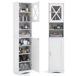 170Cm Tall Bathroom Cabinet Freestanding Storage Cabinet - thumbnail 1