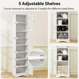 170Cm Tall Bathroom Cabinet Freestanding Storage Cabinet - thumbnail 6