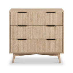 Jakob Oak 3 Drawer Grooved Chest Fully Assembled - By Roseland Furniture - thumbnail 3
