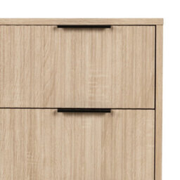 Jakob Oak 3 Drawer Grooved Chest Fully Assembled - By Roseland Furniture - thumbnail 9
