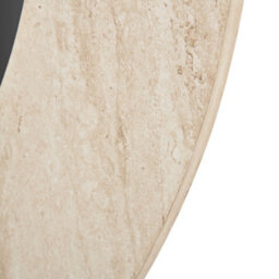 Pacific Lifestyle Round Wall Mirror Cream Travertine Effect Veneer 80Cm Contemporary - thumbnail 8