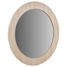 Pacific Lifestyle Round Wall Mirror Cream Travertine Effect Veneer 80Cm Contemporary - thumbnail 6