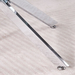 Amara 100Cm Round Glass Dining Table With Chrome Silver Legs - thumbnail 2
