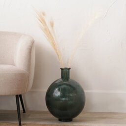 Pacific Lifestyle Round Vase In Sea Green Recycled Glass