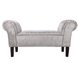 Silver Grey  Bedroom Upholstered Bench End Sofa Chair Chaise Lounge Bench Window Seat Stool - thumbnail 3