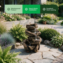 Gardenwize Solar Powered Rock Stack Garden Water Fountain - thumbnail 3