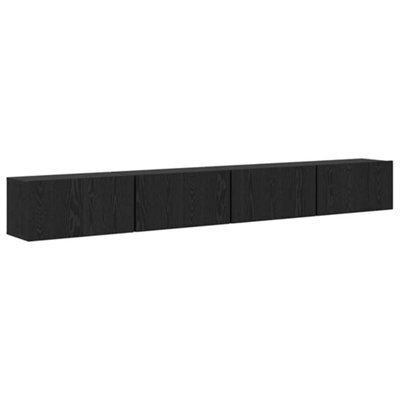 Berkfield Modern Tv Cabinet Wall-Mounted 4 Pcs Black Oak Engineered Wood - image 1