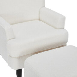 Armchair Accent Chair Wingback Thick Padding Tv Dining Reading With Footstool - thumbnail 3