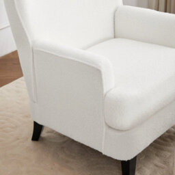 Armchair Accent Chair Wingback Thick Padding Tv Dining Reading With Footstool - thumbnail 5