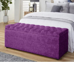 180Cm Chesterfield Ottoman Storage Box -Upholstered Blanket Box - Purple Naple Ottoman Bench