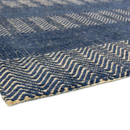 Navy Blue Geometric Graphics Modern Handmade Easy To Clean Rug For Bed Room Living Room And Dining Room-66 X 200Cm (Runner) - thumbnail 4