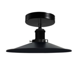 Flush Mount Ceiling Lighting With E27 Base Metal Black Lampshade For Bedroom Living Room Bar With Bulb - thumbnail 4