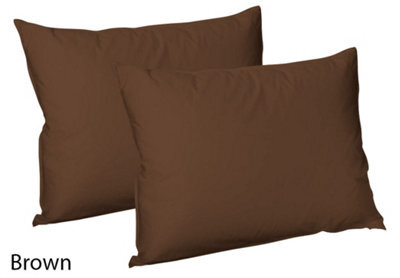 CHILIMILII Polycotton Pair Of Pillowcases Plain Dyed Housewife Pillow Covers 50X75 Cm
