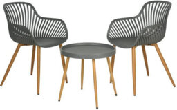 idooka 3 Piece Garden Bistro Set, Grey Wood Effect Legs - thumbnail 9