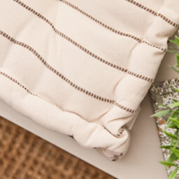 Dibor Mocha Cotton French Stripe Outdoor Seat Pad Garden Bench Cushion (L)105Cm X (W)42Cm - thumbnail 4