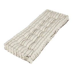 Dibor Mocha Cotton French Stripe Outdoor Seat Pad Garden Bench Cushion (L)105Cm X (W)42Cm - thumbnail 2