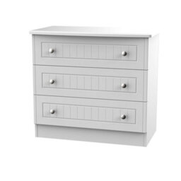 Vittoria Ready Assembled Matt Grey No Effect 3 Drawer Chest (H)695mm (W)765mm (D)415mm - thumbnail 1