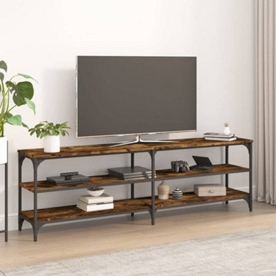 Berkfield Tv Cabinet Smoked Oak 160X30X50 Cm Engineered Wood - image 1