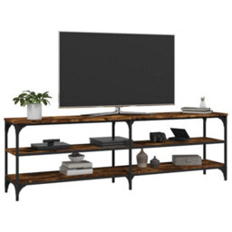 Berkfield Tv Cabinet Smoked Oak 160X30X50 Cm Engineered Wood - thumbnail 4
